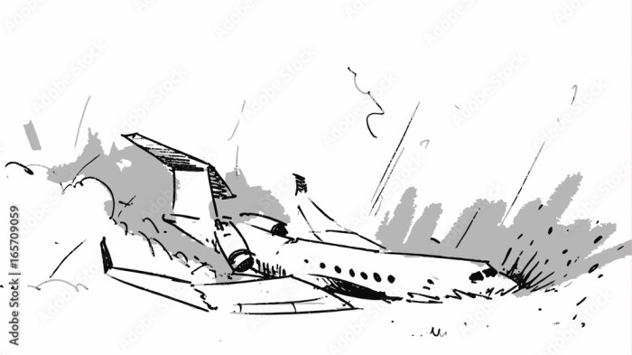 Crashes plane drawing easy