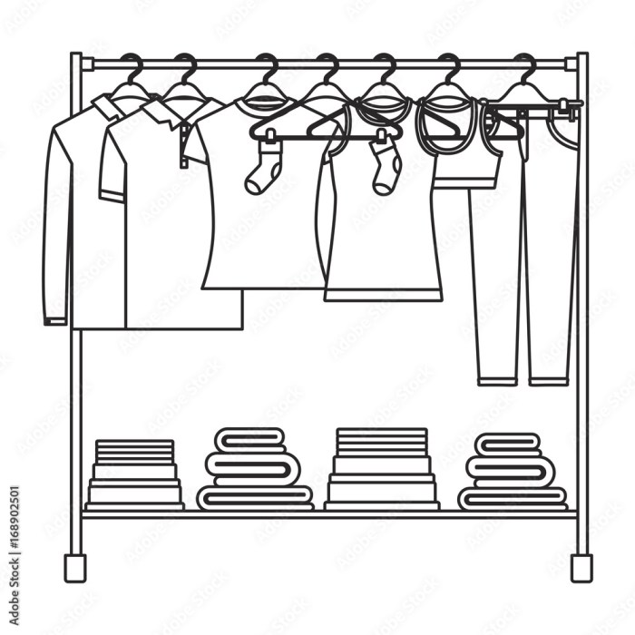 Easy drawing of a clothing rack