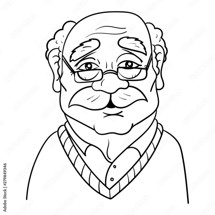 Clip art easy grandpa drawing