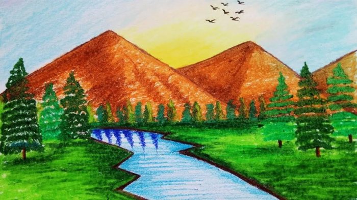 Cool landscape drawing easy