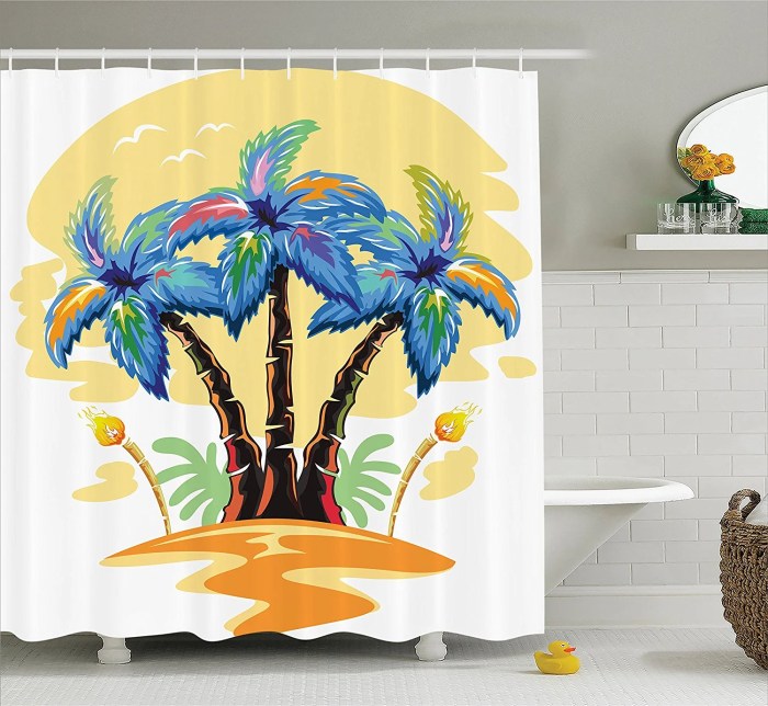 Palm tree bathroom decor shower bath accessories essential royal curtain decorations kmart curtains tk article accessory saved