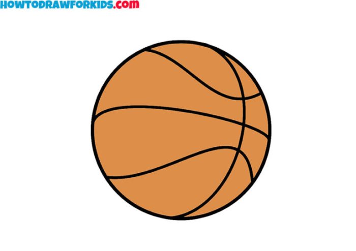 Basketball getting spun easy drawing