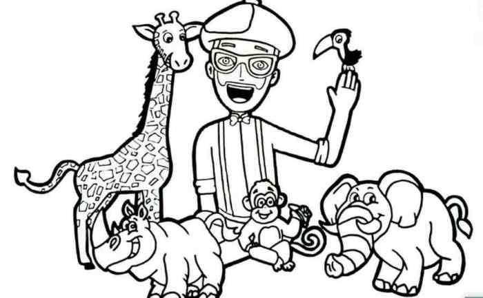 Blippi coloring book animals and machines