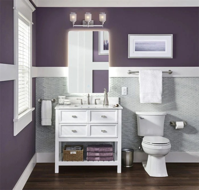 Bathroom wall decor purple