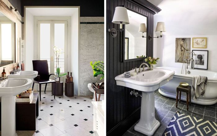 Black white bathroom decor