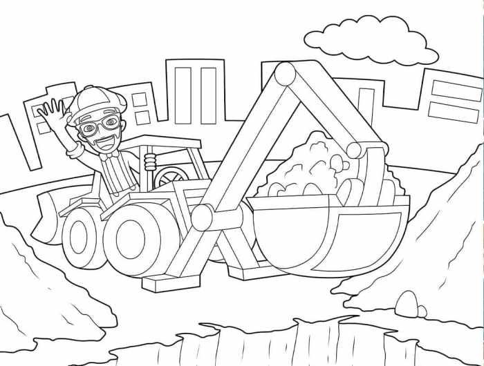 Blippi coloring book animals and machines