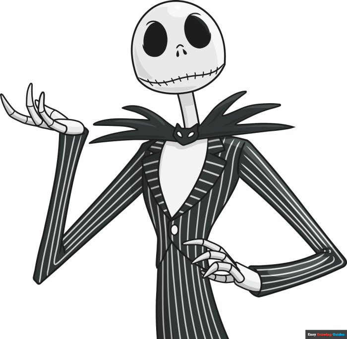 Jack the skeleton drawing easy with axe