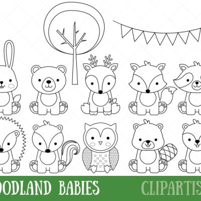 Cute Kawaii Woodland Animal Coloring Pages