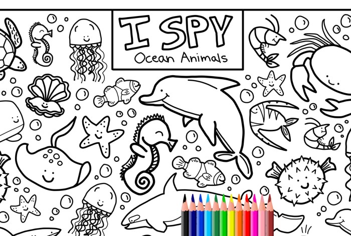 Coloring book pages ocean animals