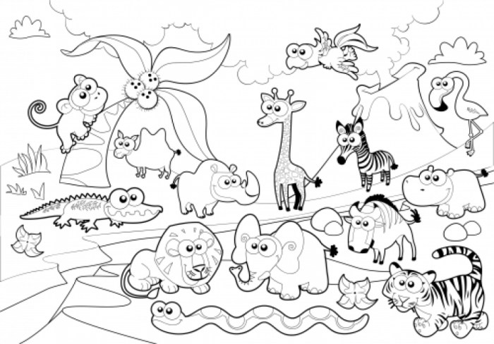 Coloring pages zoo animals