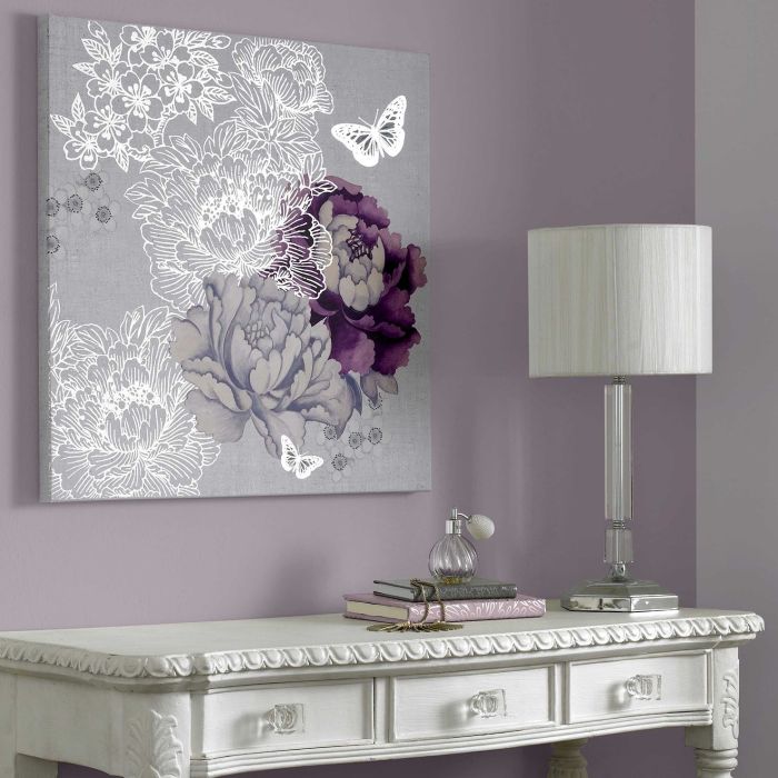 Bathroom wall decor purple