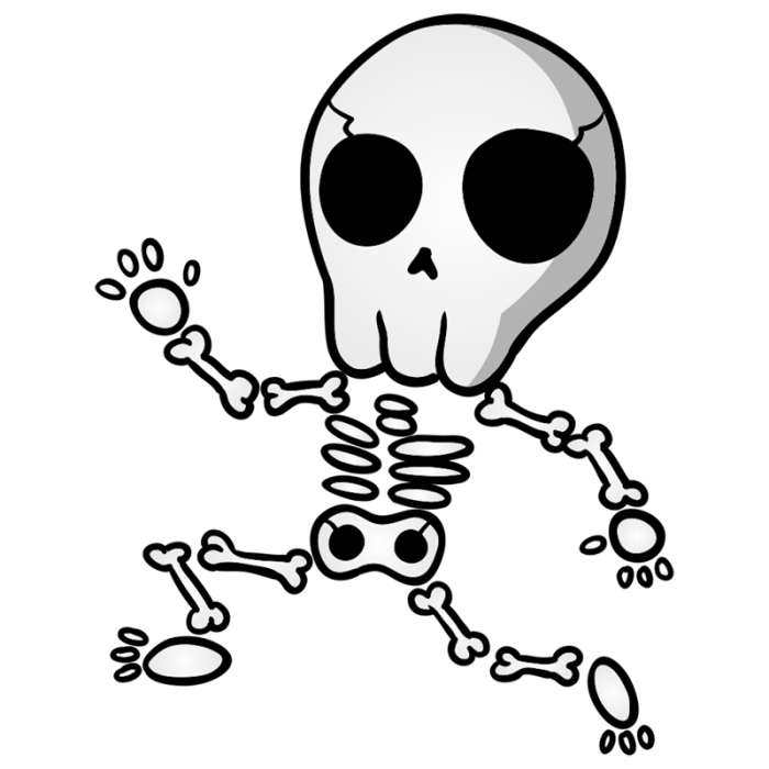 Skeleton halloweenwith stick easy drawing