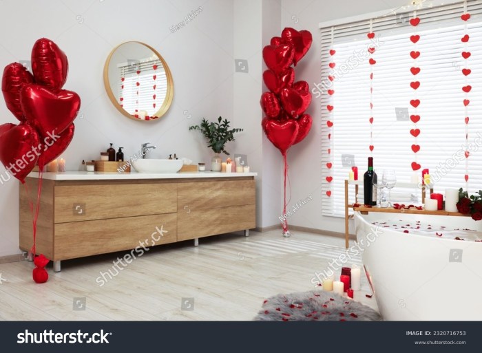 Valentine's day bathroom decor