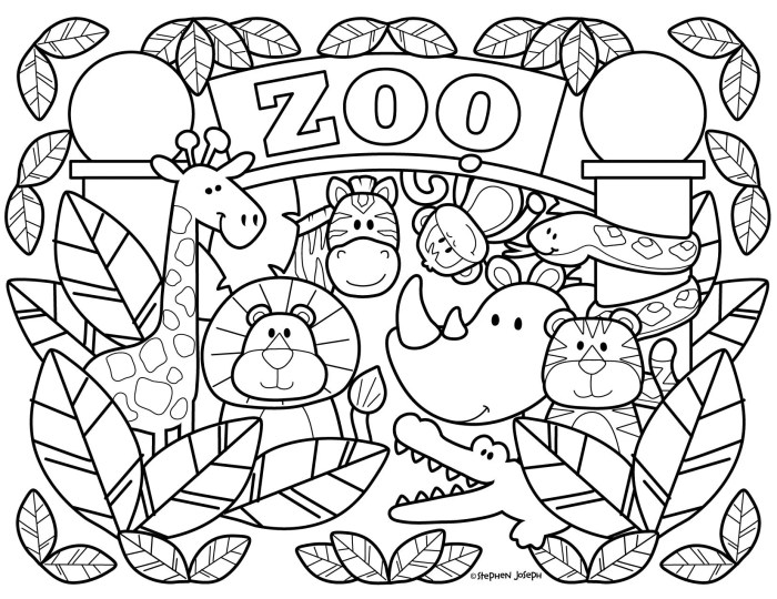 Coloring pages zoo animals